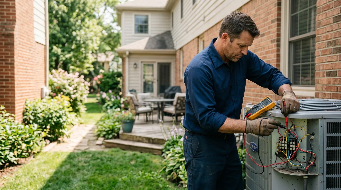 HVAC technician working near Claude, TX